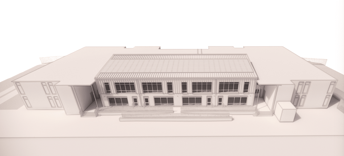 Architectural drawings of the Sixth Form extension at Woolwich Polytechnic School for Boys, London.