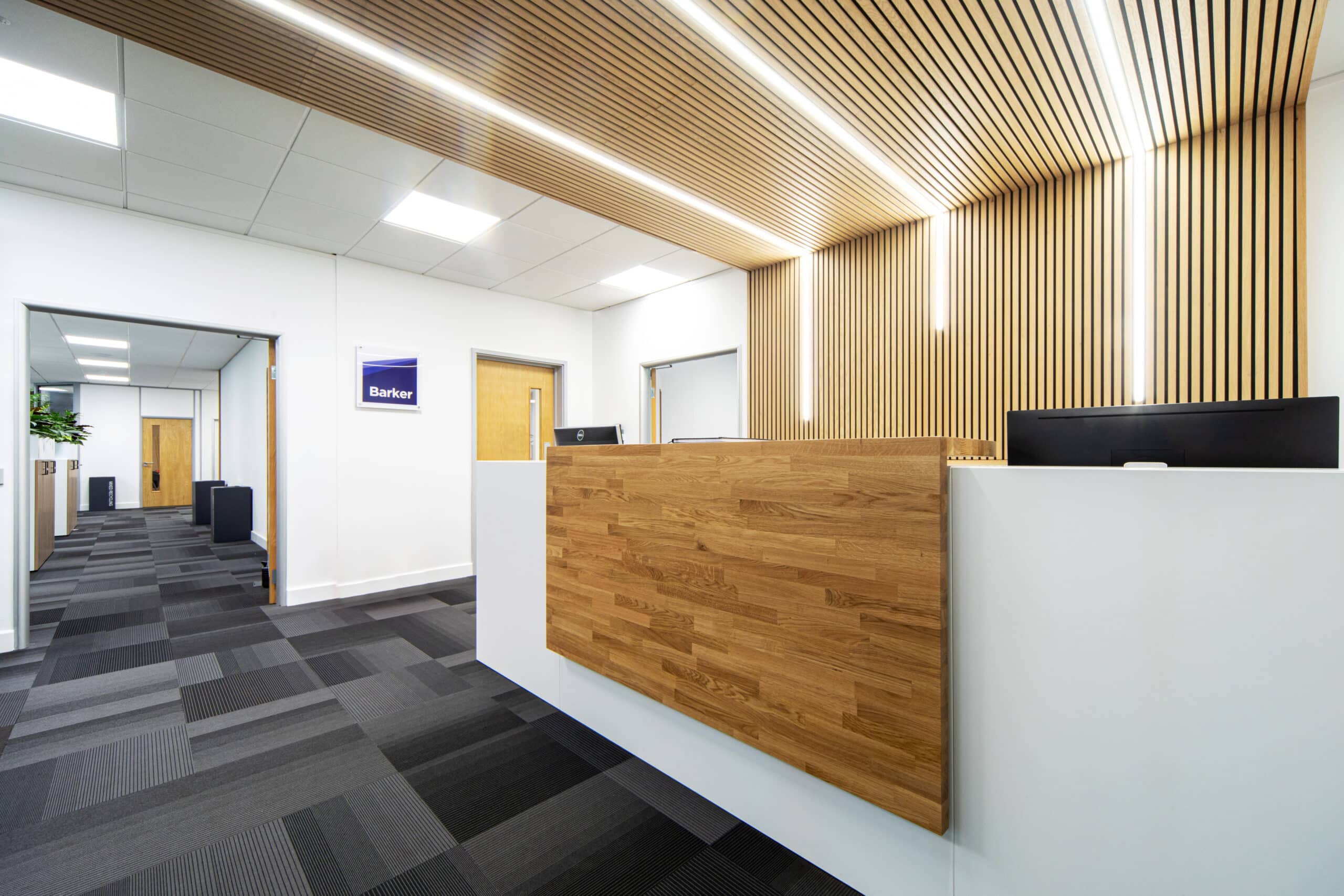 Newly renovated reception area at Barker Associates
